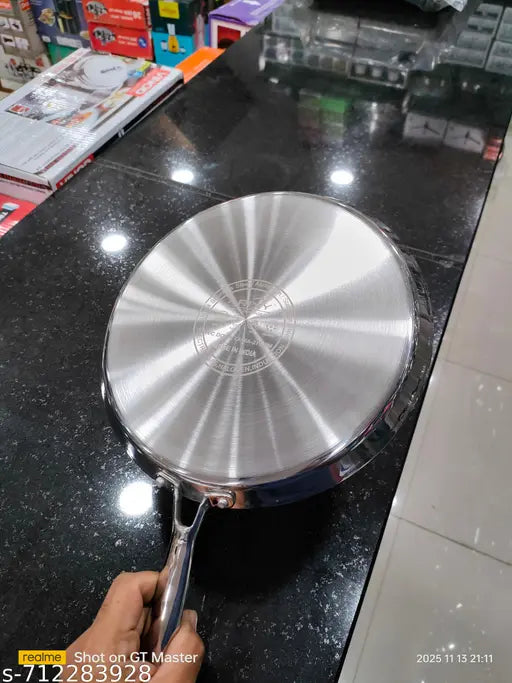 29 cm Triply Stainless Steel Fry Pan | Modern Honeycomb Non-Stick Tawa