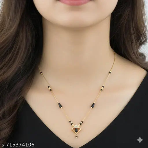 Premium Shimmering Gold Plated Mangalsutra | Maharashtrian Vati Style