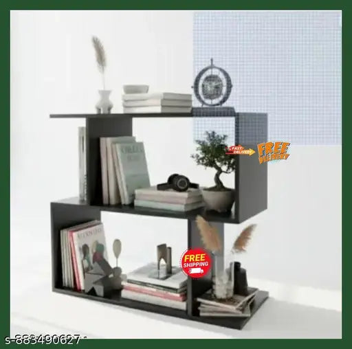 DIY Bedside Table with Shelves in Black Finish