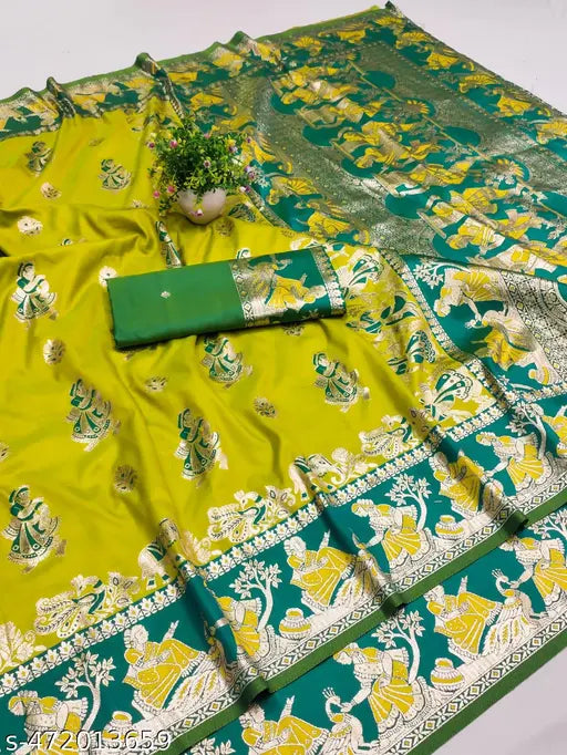 Woven Banarasi Silk Blend Saree