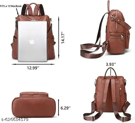 Trendy Stylish Brown Leather Travel Backpack