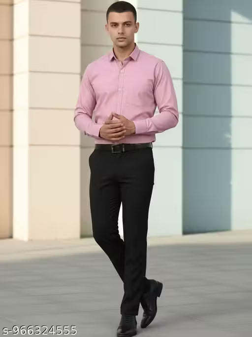 Men’s Slim Fit Solid Cotton Casual Shirt