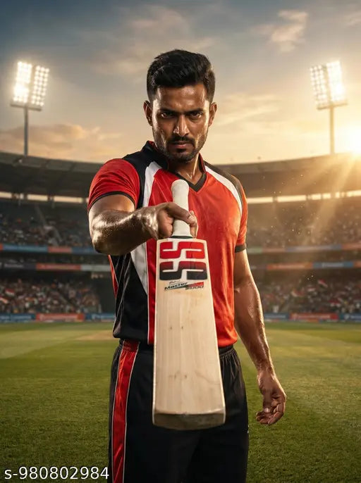 Premium SS Kashmir Willow Cricket Bat – Short Handle (Grade 1+)