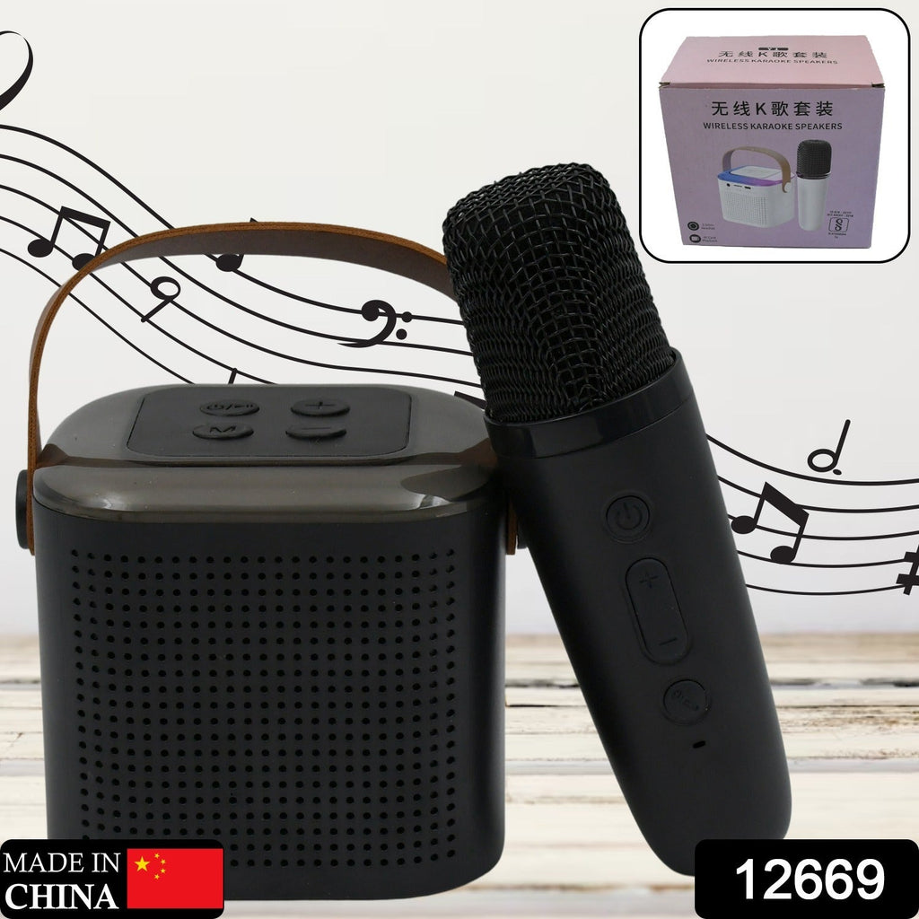 Wireless Karaoke Speaker & Mic Set | RGB Lights | Portable Bluetooth Speaker