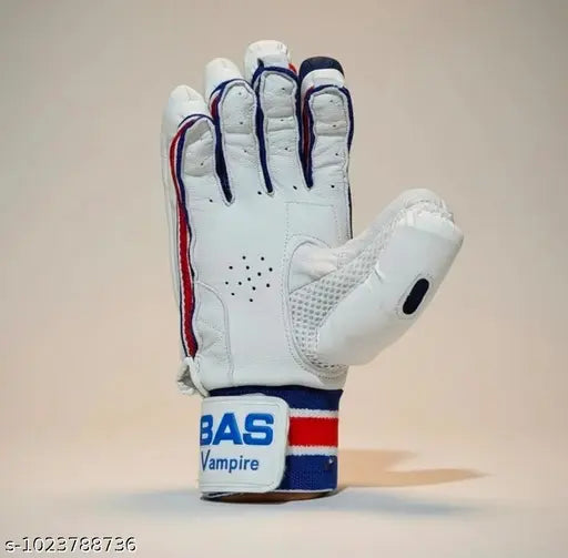 Premium Cricket Batting Gloves – BAS Player Edition (White & Blue)