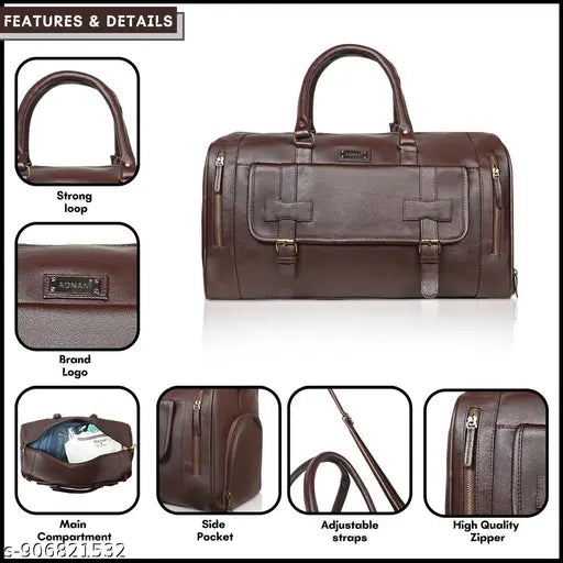 Luxurious Faux Leather Duffel Bag | Large Foldable Travel Bag