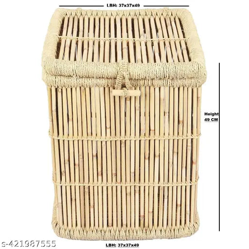 Eco‑Friendly Bamboo Storage Box | Handmade Basket with Lid