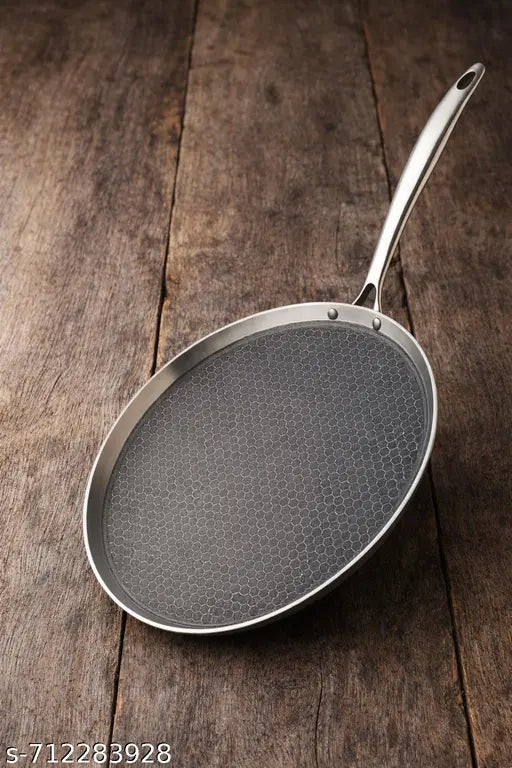 29 cm Triply Stainless Steel Fry Pan | Modern Honeycomb Non-Stick Tawa