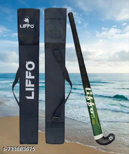 Premium Wooden Hockey Stick – (36 Inch, Green, With Cover)
