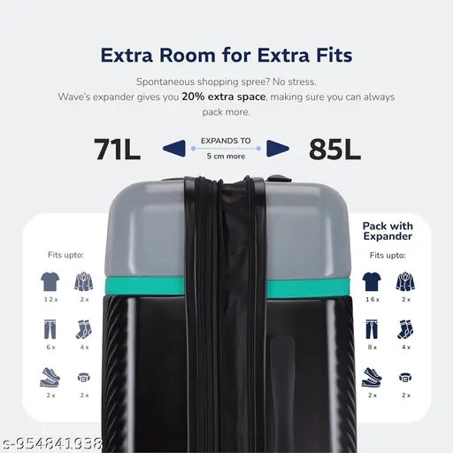 Provogue Hard‑Sided Trolley Bag Set of 3 – Expandable, TSA Lock