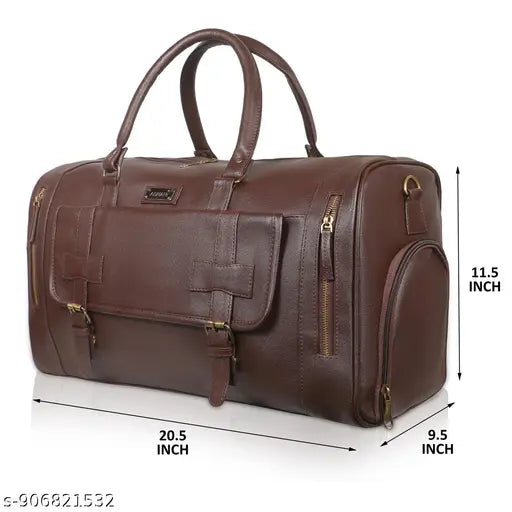 Luxurious Faux Leather Duffel Bag | Large Foldable Travel Bag