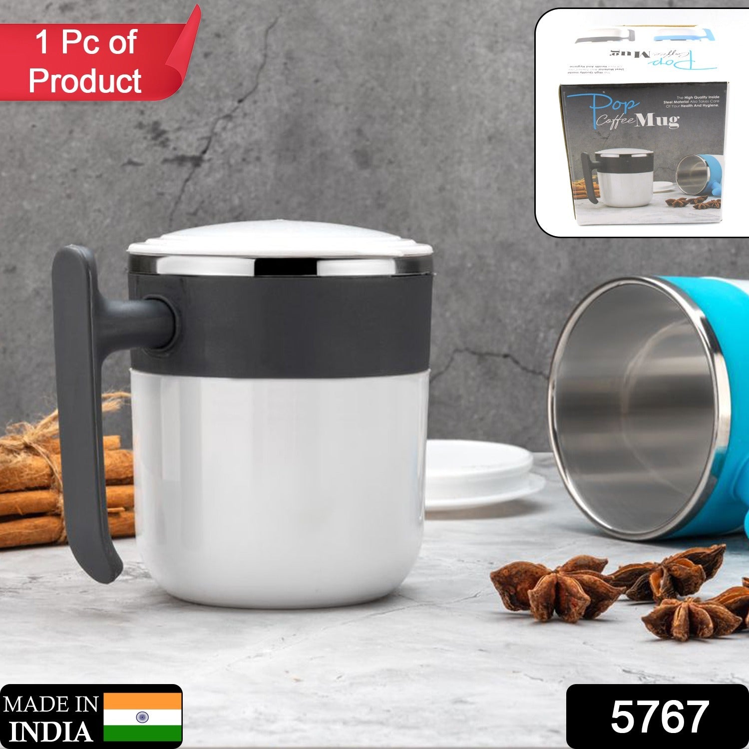 Stainless Steel Insulated Coffee/Tea Mug with Lid