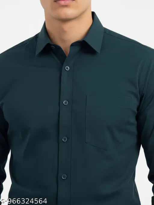 Men’s Slim Fit Solid Cotton Casual Shirt