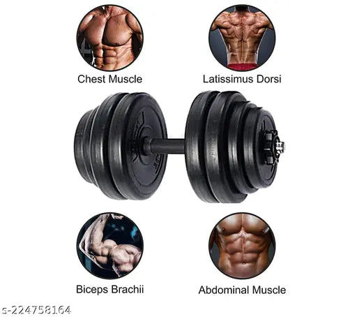 Adjustable 8kg Home Gym Dumbbell Set – Black