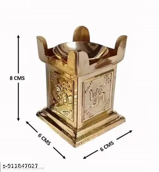 Onam Special Brass Tulsi Diya | Engraved Om & Swastik Oil Lamp