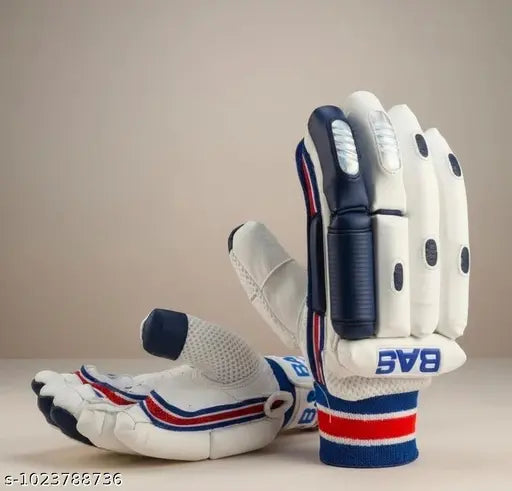 Premium Cricket Batting Gloves – BAS Player Edition (White & Blue)