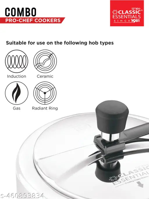 Stainless Steel Pressure Cooker – Induction & Gas Compatible