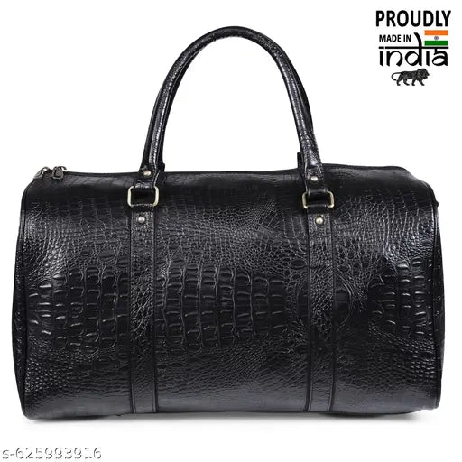 Premium Crocodile Pattern Duffel Bag | Faux Leather