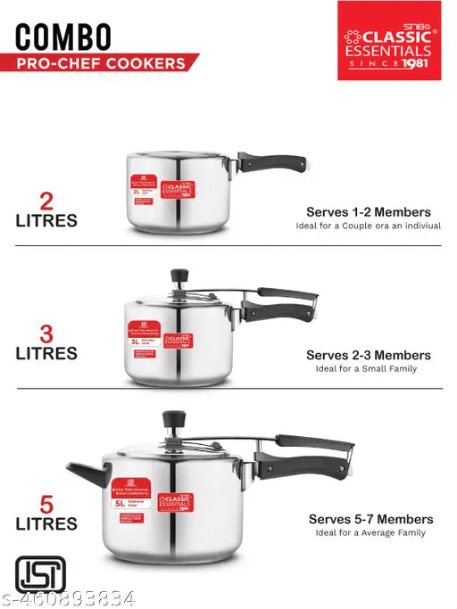 Stainless Steel Pressure Cooker – Induction & Gas Compatible