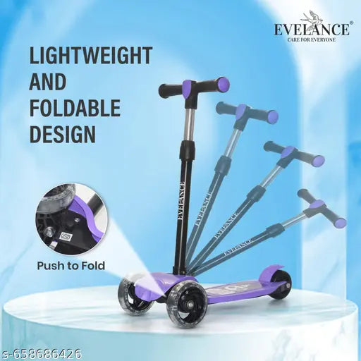 Kids Scooter – Foldable Kick Skating Cycle (Purple)