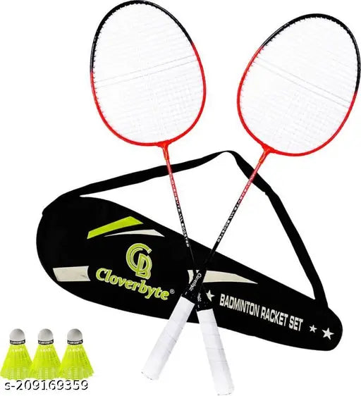 Badminton Kit – 2 Alloy Steel Rackets with 3 Nylon Shuttles & Cover