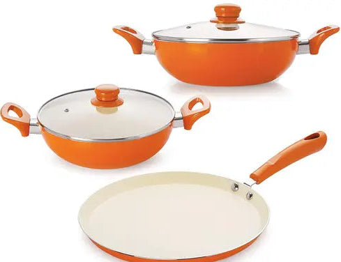 Nirlon Ceramic Cookware Combo Set
