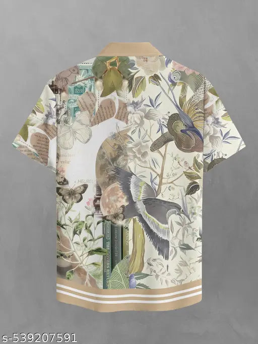 Men’s Regular Fit Printed Cotton Blend Casual Shirt