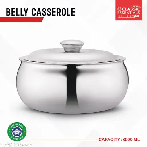 Stainless Steel Insulated Casserole – 3000 ml, Silver