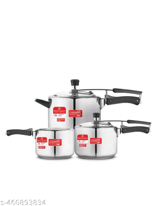 Stainless Steel Pressure Cooker – Induction & Gas Compatible