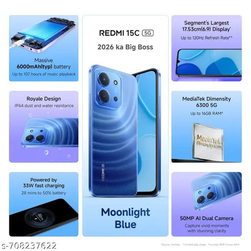 Redmi 15C 5G Smartphone | 6GB RAM 128GB Storage