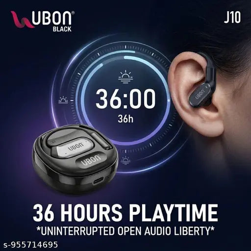 Ubon J10 Bluetooth Earbuds – HD Sound, 36 hrs Playtime, Type‑C Charging