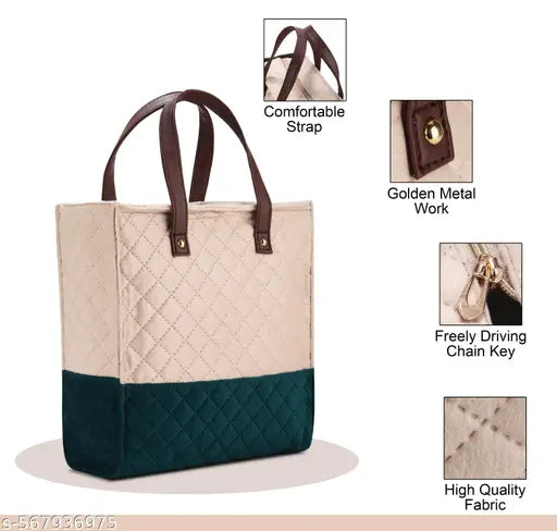 Casual Fabric Lunch Bag | Textured Shoulder Tote