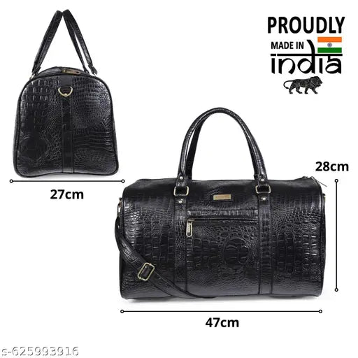 Premium Crocodile Pattern Duffel Bag | Faux Leather