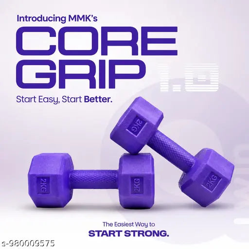 Purple PVC Hex Dumbbell Pair – 2kg Each (4kg Total)