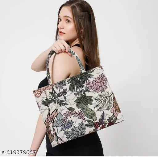 Women’s Large Canvas Tote Bag | Printed Eco‑Friendly Handbag