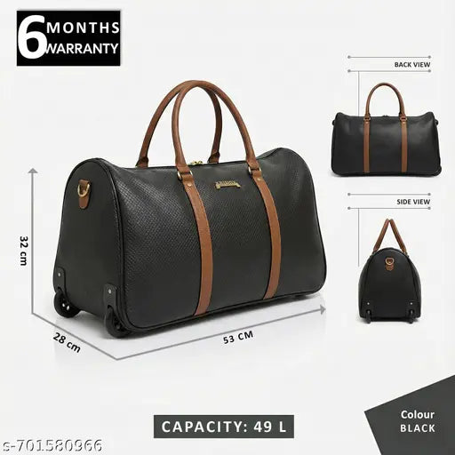 Bullfight Vegan Leather Duffel Bag | 2‑Wheel Travel Bag