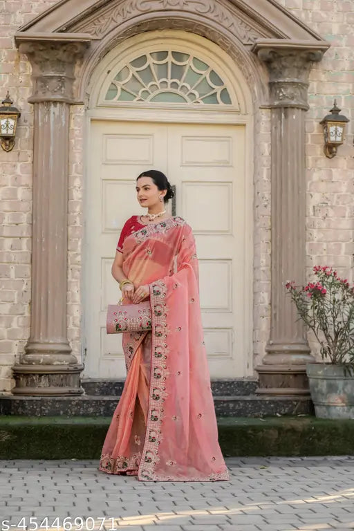 Super Net Banarasi Saree with Purse Free