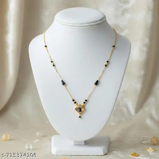 Premium Shimmering Gold Plated Mangalsutra | Maharashtrian Vati Style