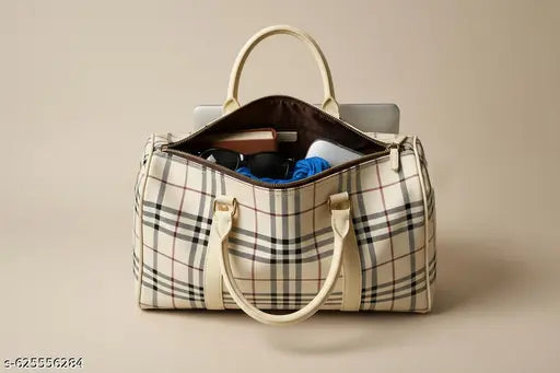 Classic Weekender Duffel Bag | 25L Cabin‑Friendly | Quilted Pattern