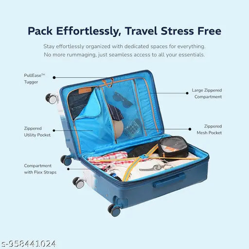 Provogue Hard‑Sided Cabin Trolley Bag – 55cm, Expandable, TSA Lock