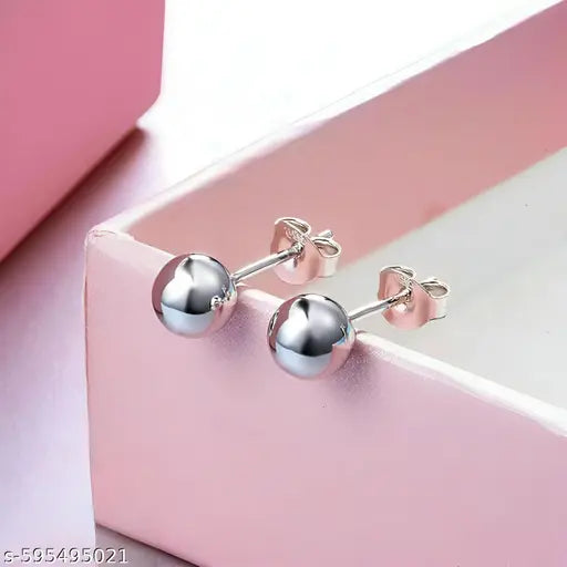 925 Sterling Silver Ball Stud Earrings 4mm