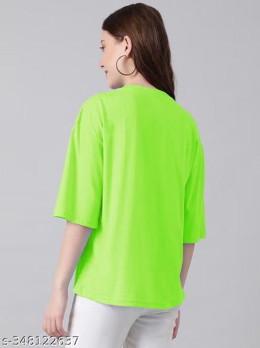 Women’s Oversized Printed Cotton Blend T‑Shirt
