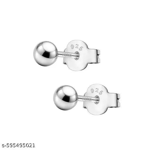 925 Sterling Silver Ball Stud Earrings 4mm