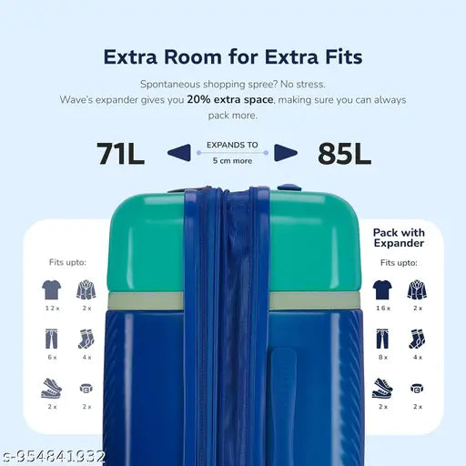 Provogue Hard‑Sided Trolley Bag Set of 3 – Expandable, TSA Lock