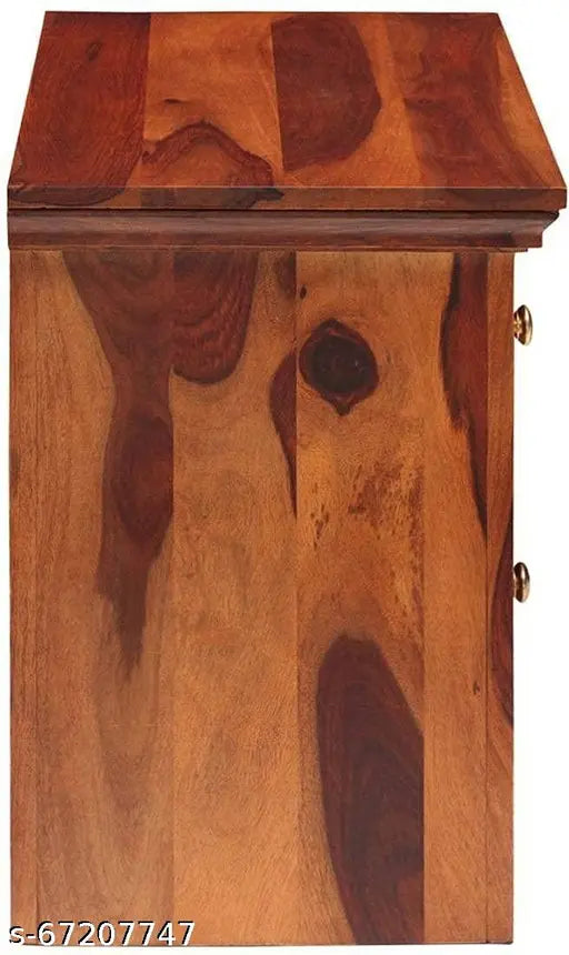 Solid Sheesham Wood Bedside Table | Brown Finish