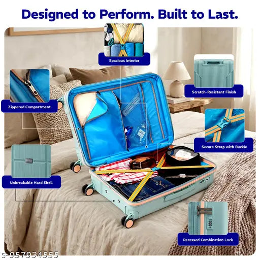 Provogue Hard‑Sided Cabin Trolley Bag – 55cm, Lumia Range