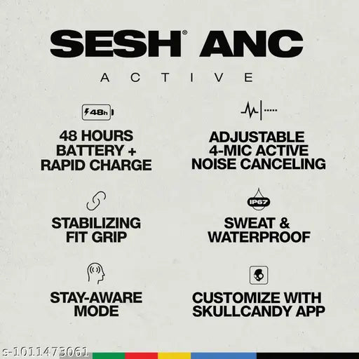 Skullcandy True Wireless Earbuds – Noise Cancelling, 48Hr Battery, Waterproof
