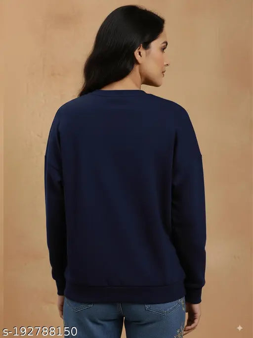 Trendy Women’s Boyfriend Fit Oversized Sweatshirt – Blue