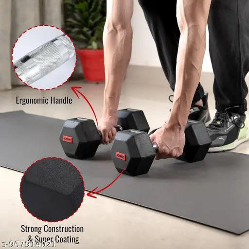 Cast Iron Hex Dumbbell Set – 5kg Each (10kg Total)