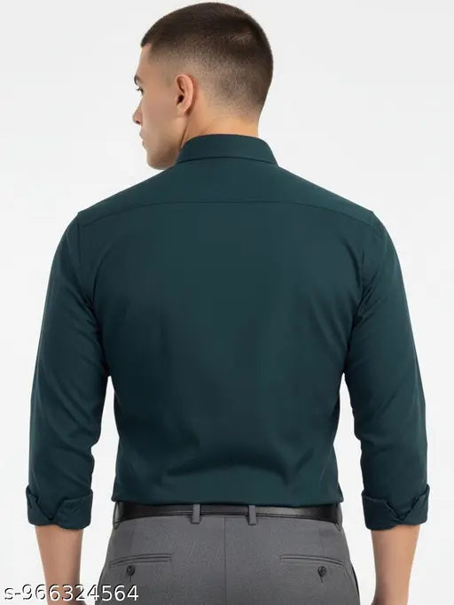 Men’s Slim Fit Solid Cotton Casual Shirt